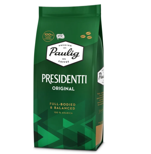 Кофе Paulig President, зерновой, 250 г